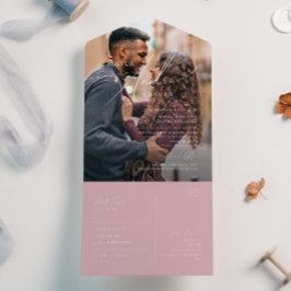 Whimsical Script | Dusty Roos Photo Seal and Send All In One Uitnodiging