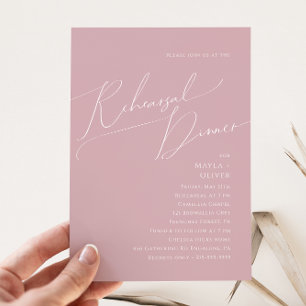 Whimsical Script   Dusty Roos Rehearsal Dinner Kaart