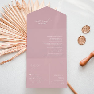 Whimsical Script   Dusty Roos Seal and Send All In One Uitnodiging