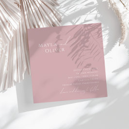 Whimsical Script | Dusty Roos Square Weddenschap Kaart