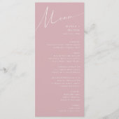 Whimsical Script | Dusty Roos Weddenschap Menu (Voorkant)
