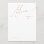 Whimsical Script | Dusty Roos Wedding Advieskaart (Voorkant)