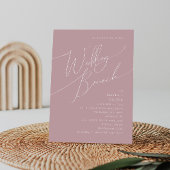 Whimsical Script | Dusty Roos Wedding Brunch Kaart