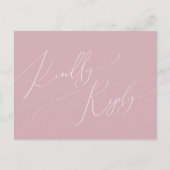 Whimsical Script | Dusty Roos Wedding RSVP Briefkaart (Voorkant)
