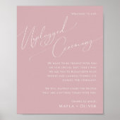 Whimsical Script | Dusty Rose Unplugged Ceremony Poster (Voorkant)