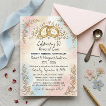 Whimsical Script Eenvoudige 50ste Huwelijksverjaar