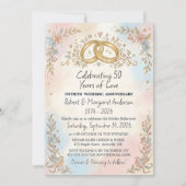 Whimsical Script Eenvoudige 50ste Huwelijksverjaar Kaart (Voorkant)