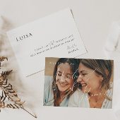 Whimsical Script Faded Photo Matron of Honor Kaart