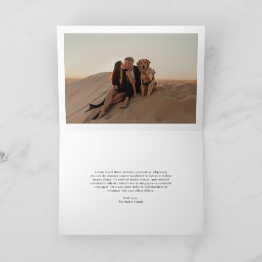 Whimsical Script Foto Moderne Kerstmis Feestdagen Kaart (Binnen)