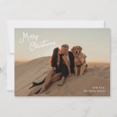 Whimsical Script Foto Moderne Kerstmis Feestdagenkaart (Voorkant)