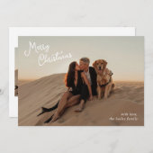 Whimsical Script Foto Moderne Kerstmis Feestdagenkaart (Voorkant / Achterkant)