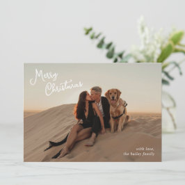 Whimsical Script Foto Moderne Kerstmis Feestdagenkaart
