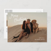 Whimsical Script Foto Moderne Kerstmis Feestdagenkaart (Voorkant / Achterkant)