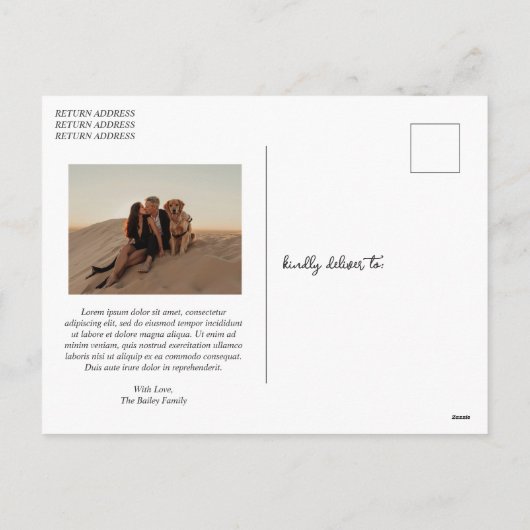 Whimsical Script Foto Moderne Kerstmis Feestdagenkaart (Achterkant)