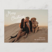 Whimsical Script Foto Moderne Kerstmis Feestdagenkaart (Voorkant)