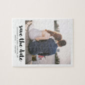 Whimsical Script Foto Sla de datum zwart op Legpuzzel (Horizontaal)