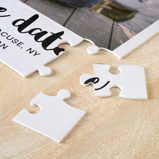 Whimsical Script Foto Sla de datum zwart op Legpuzzel (Zijkant)