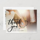 Whimsical Script Full Photo Weddenschap Hartelijk  Briefkaart (Voorkant / Achterkant)