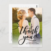 Whimsical Script Full Photo Weddenschap Hartelijk  Briefkaart (Voorkant / Achterkant)