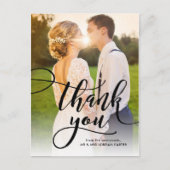 Whimsical Script Full Photo Weddenschap Hartelijk  Briefkaart (Voorkant)