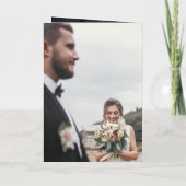 Whimsical Script Full Photo Weddenschap Hartelijk  Folie Wenskaart (Achterkant)