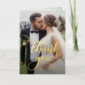 Whimsical Script Full Photo Weddenschap Hartelijk  Folie Wenskaart (Voorkant)