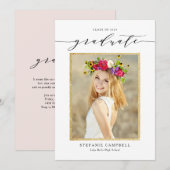 Whimsical Script Glitter Afstudeerklasse 2025 Aankondiging (Voorkant / Achterkant)