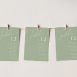 Whimsical Script | Grafiek groen tabelnummer<br><div class="desc">Introductie van ons verbluffende whimsical script | Sage green table number grafiek perfect voor je eenvoudige moderne boho spring viering. Ons elegante ontwerp omvat een levendig helder, pastelkleurpalet met een chic calligraphy script. Of u nu de voorkeur geeft aan een minimalistische of klassieke stijl, ons unieke bewerkbare product biedt luxe...</div>