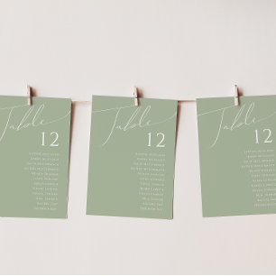 Whimsical Script Grafiek groen tabelnummer
