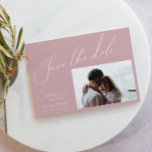 Whimsical Script | Horizontaal Roos in puin Save The Date<br><div class="desc">Introductie van ons verbluffende whimsical script | Duurzame horizontale foto van het roos, met de ideale datum voor de eenvoudige viering van de moderne boho lente. Ons elegante ontwerp omvat een levendig helder, pastelkleurpalet met een chic calligraphy script. Of u nu de voorkeur geeft aan een minimalistische of klassieke stijl,...</div>
