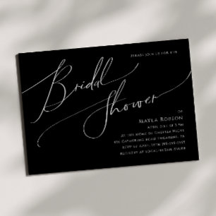 Whimsical Script   Horizontaal zwart Vrijgezellenf Kaart