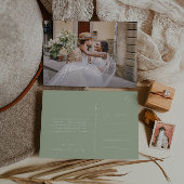 Whimsical Script | Horizontale foto Sage Dank u Briefkaart