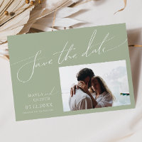 Whimsical Script | Horizontale foto Sage Green