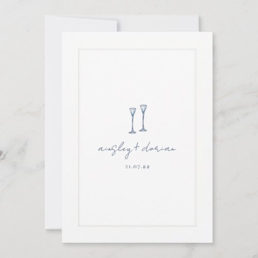 Whimsical Script juicht voor altijd bruiloft doodl Kaart (Achterkant)