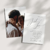 Whimsical Script Just Love Photo Wedding Kaart