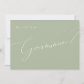 Whimsical Script | Kaart Sage Groomsman-voorstel (Voorkant)