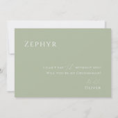 Whimsical Script | Kaart Sage Groomsman-voorstel (Achterkant)