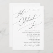 Whimsical Script Let's Celebrate Love Wedding Kaart (Voorkant / Achterkant)