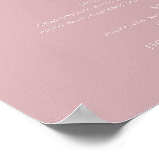Whimsical Script | Menu Stusty Roos Wedding Drinke Poster (Hoek)