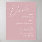 Whimsical Script | Menu Stusty Roos Wedding Drinke Poster (Voorkant)