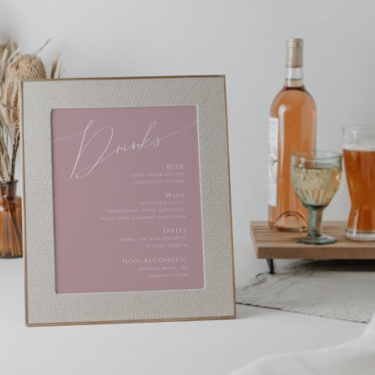 Whimsical Script | Menu Stusty Roos Wedding Drinke Poster