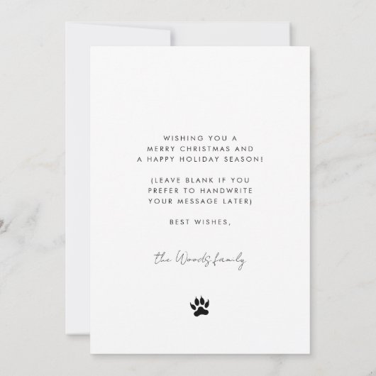 Whimsical Script Meowy Christmas Pet Photo Feestdagenkaart (Achterkant)