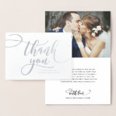 Whimsical Script met foto bruiloft Folie Dank u Folie Kaarten (Display)
