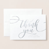 Whimsical Script met foto bruiloft Folie Dank u Kaarten (Voorkant met envelop)