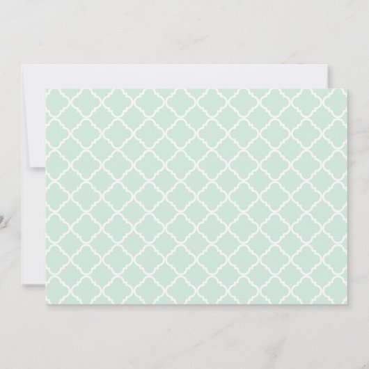 Whimsical Script Mint Green First Heilige Communie Bedankkaart (Achterkant)