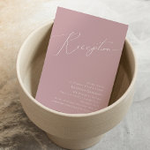 Whimsical Script | Ontvangst van Roos-dusty-wedden Informatiekaartje