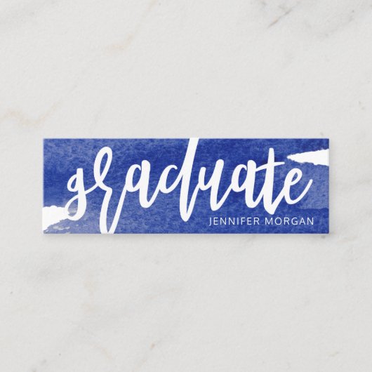 whimsical script penseelstreek afstuderen Name Kaa Mini Visitekaartje (Voorkant)