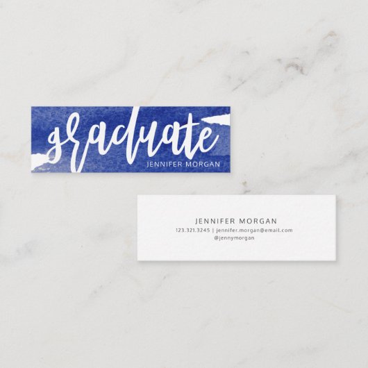 whimsical script penseelstreek afstuderen Name Kaa Mini Visitekaartje (Voorkant / Achterkant)