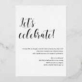 Whimsical Script Photo Gradution Party Gold Folie Uitnodiging (Achterkant)