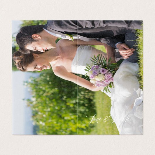 Whimsical Script Photo Romantic Botanical Branches Kaart (Buitenkant ongevouwen)